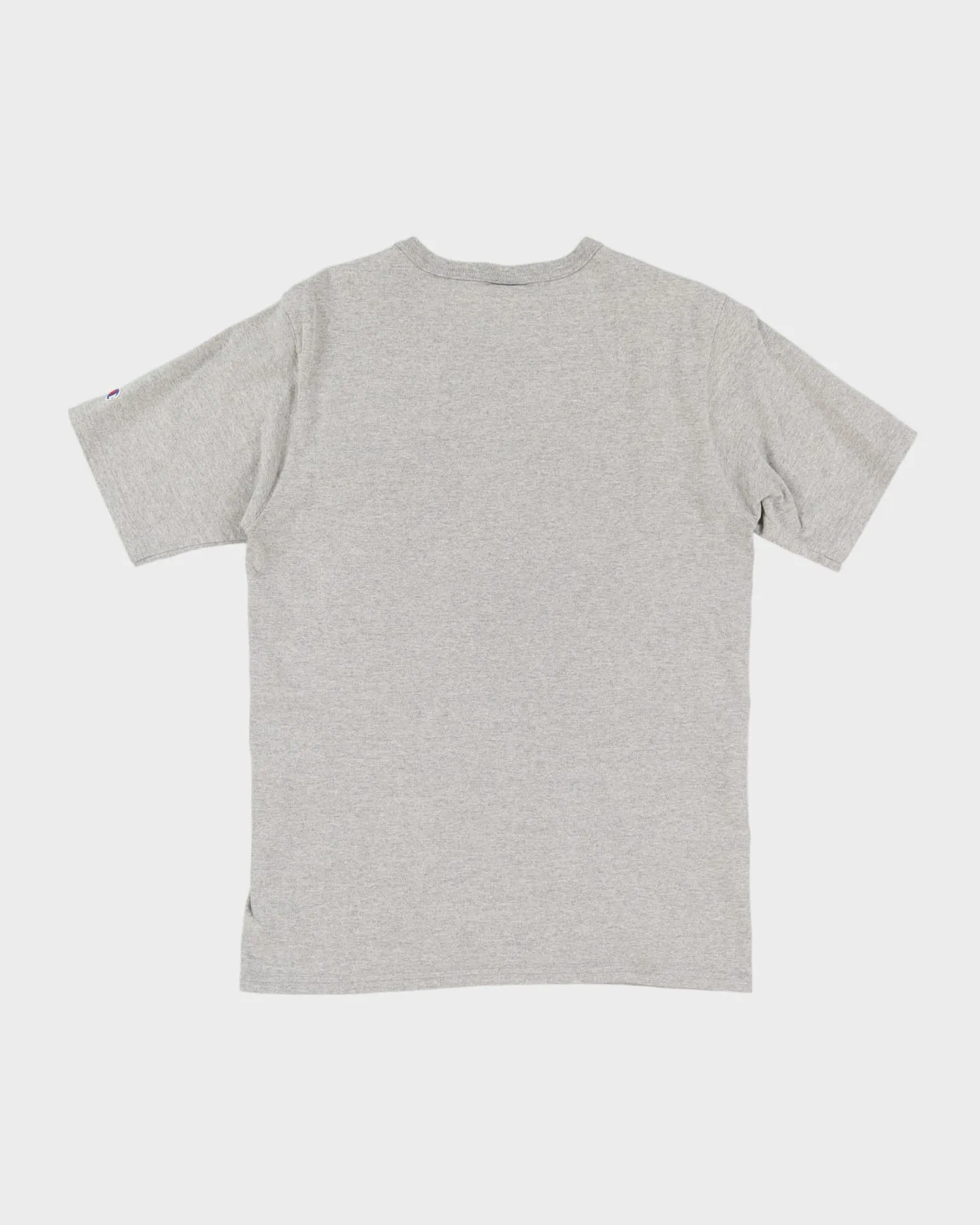 00s Champion Grey Chest Logo T-Shirt - M