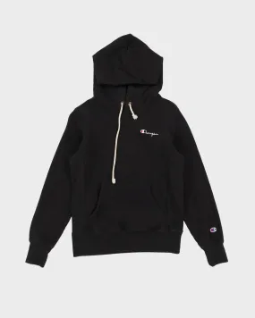 00s Champion Reverse Weave Black Hoodie - S