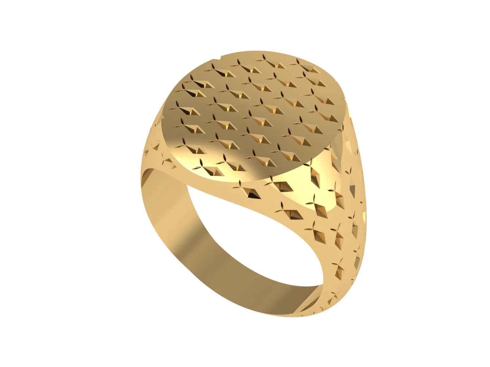 14kt Gold Over Fish Ring, Signet Ring