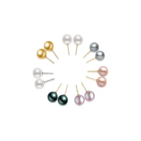 18K Gold Top Grade Pearl Stud Earrings KE00125 | 7 Days