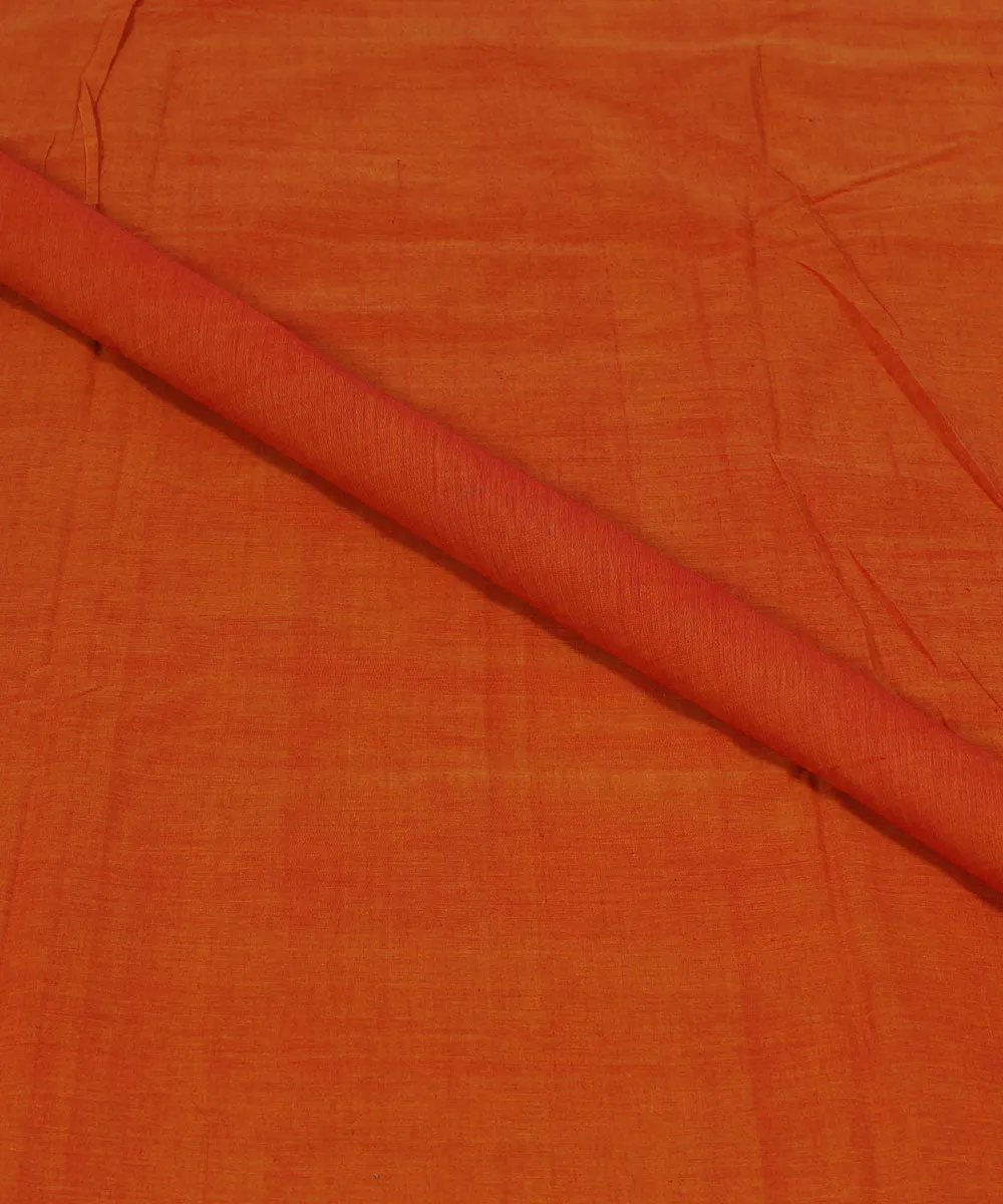 1m Orange Handloom Mangalagiri Cotton Fabric