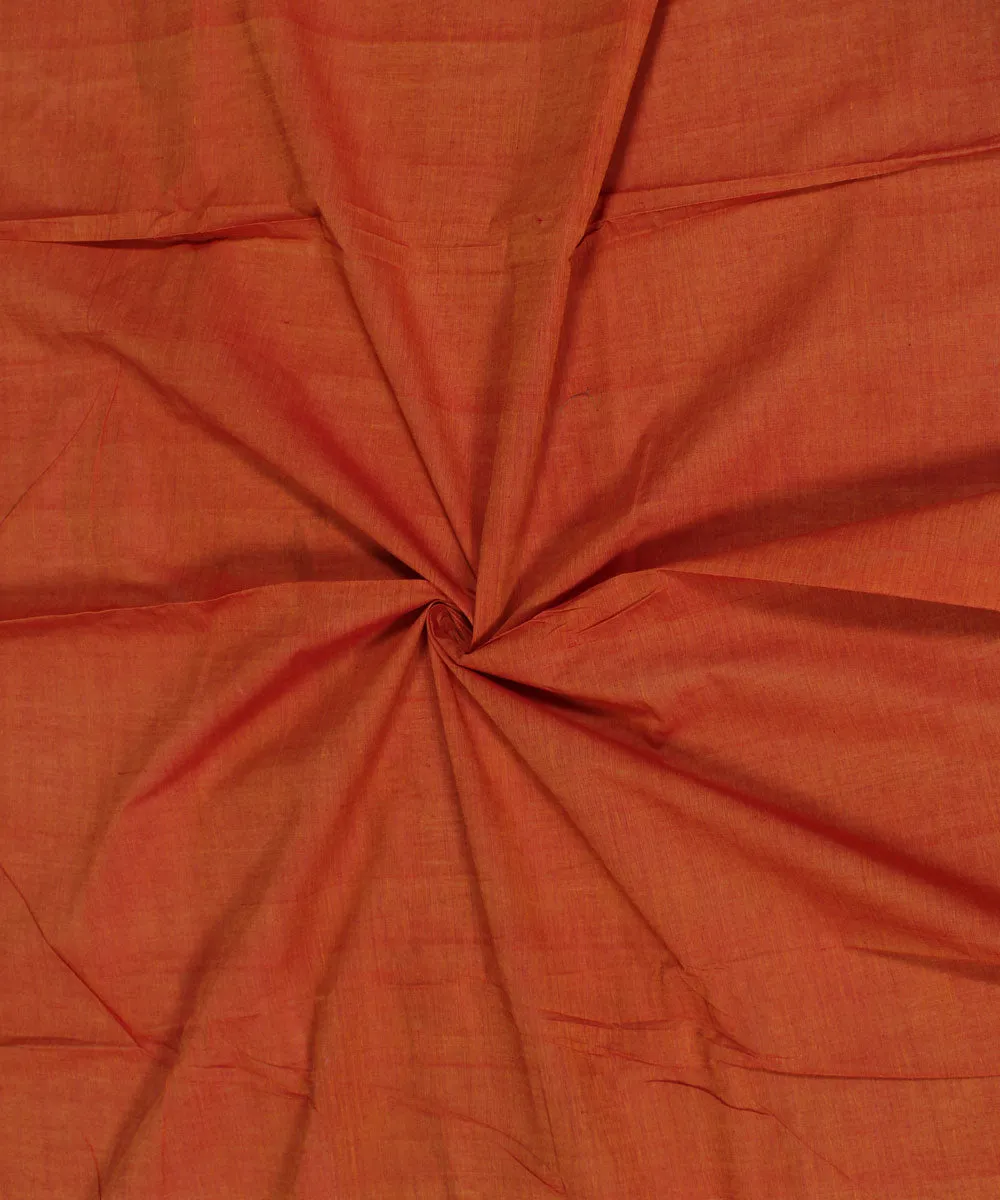 1m Orange Handloom Mangalagiri Cotton Fabric