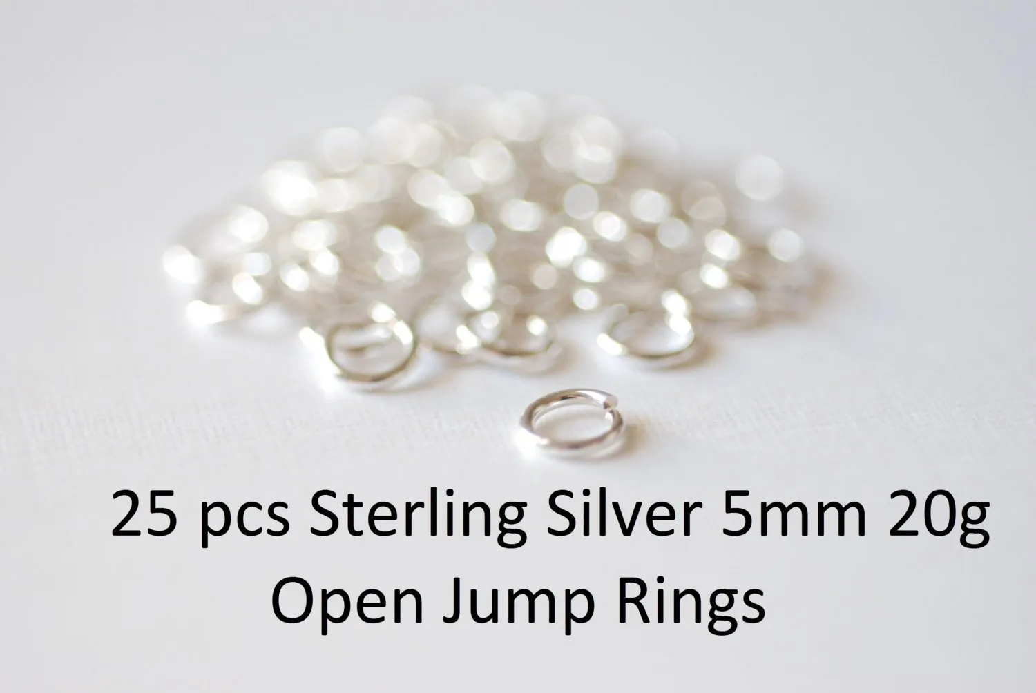 25 pcs Sterling Silver 5mm 22 gauge Open Jump Rings, 25 pcs Bulk Jumprings, 925 Sterling Silver