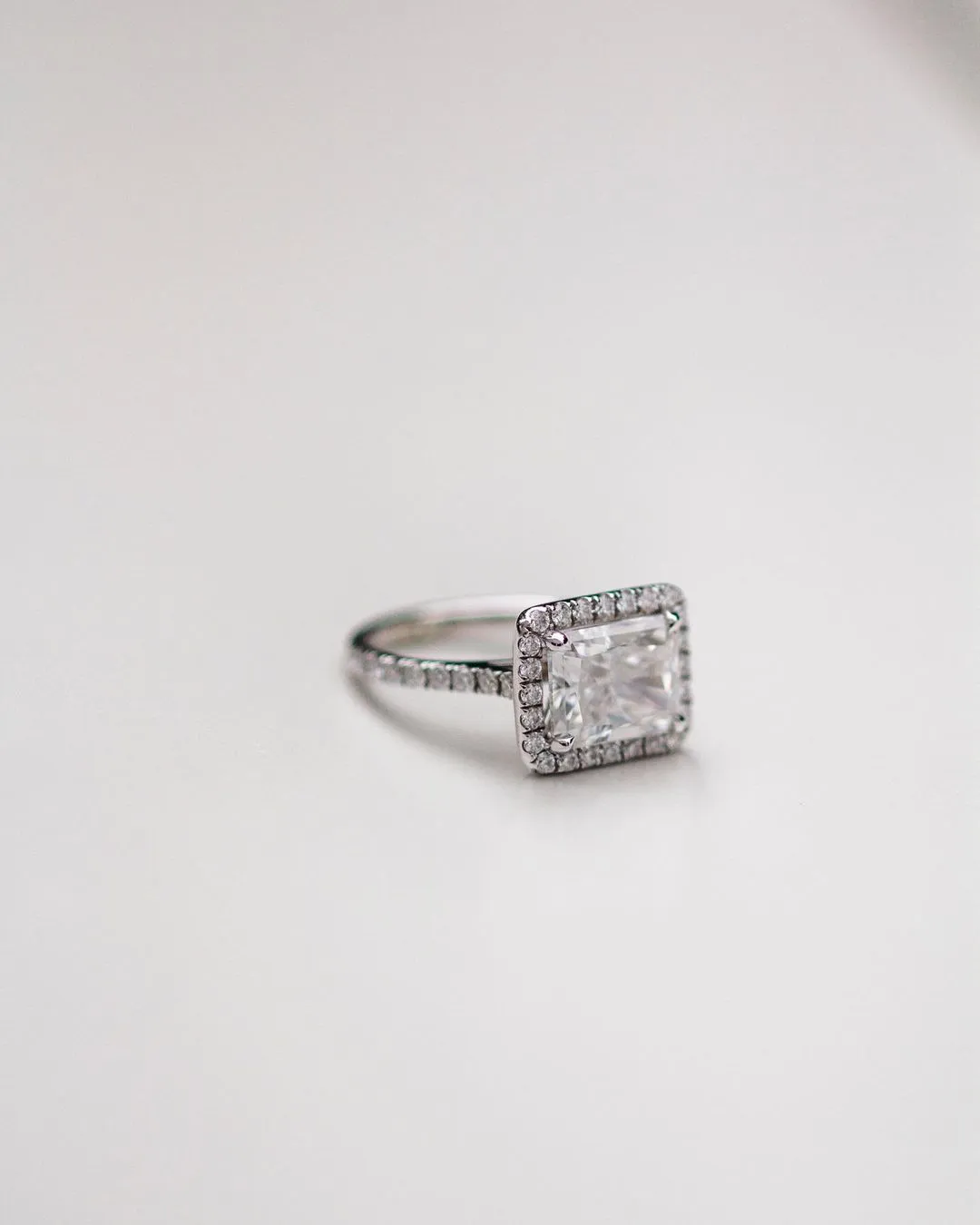 3.80ct Halo Moissanite Engagement Ring