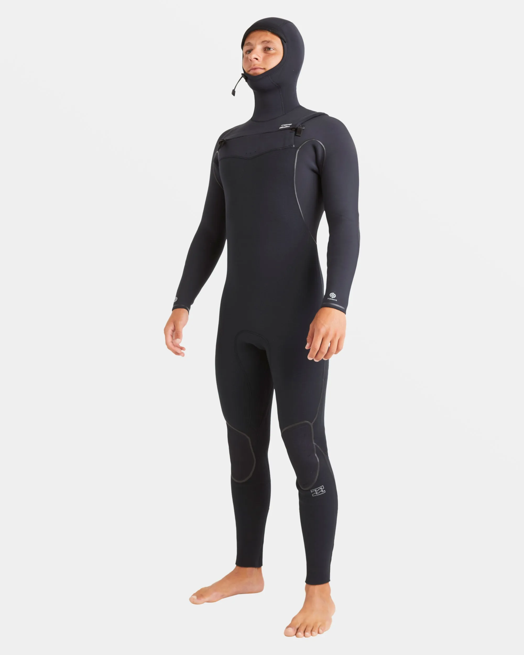 4/3mm Furnace Natural Upcycler Chest Zip Wetsuit - Black