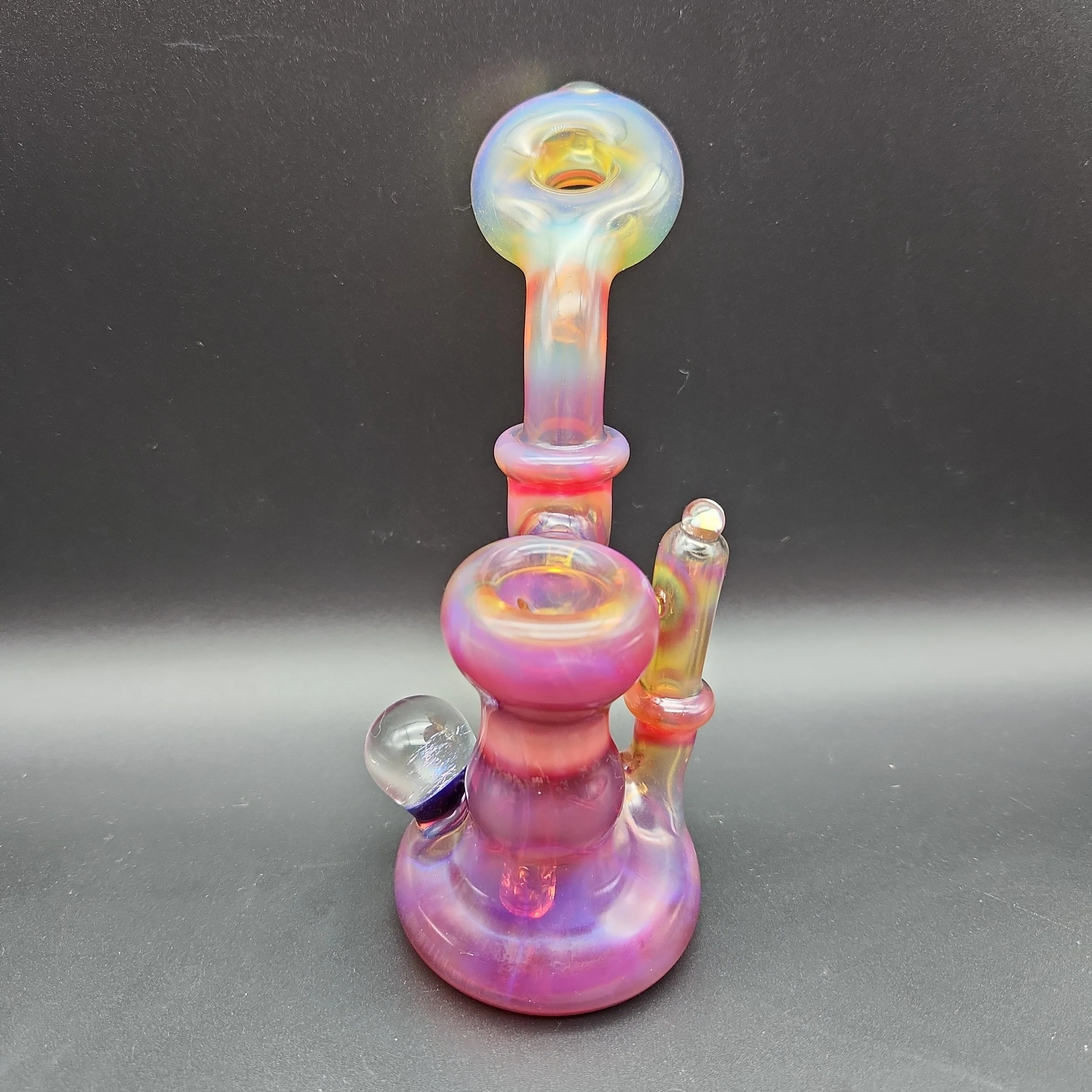 6.5 Purple Fumed Snorkel Bubbler by SlynxxGlass