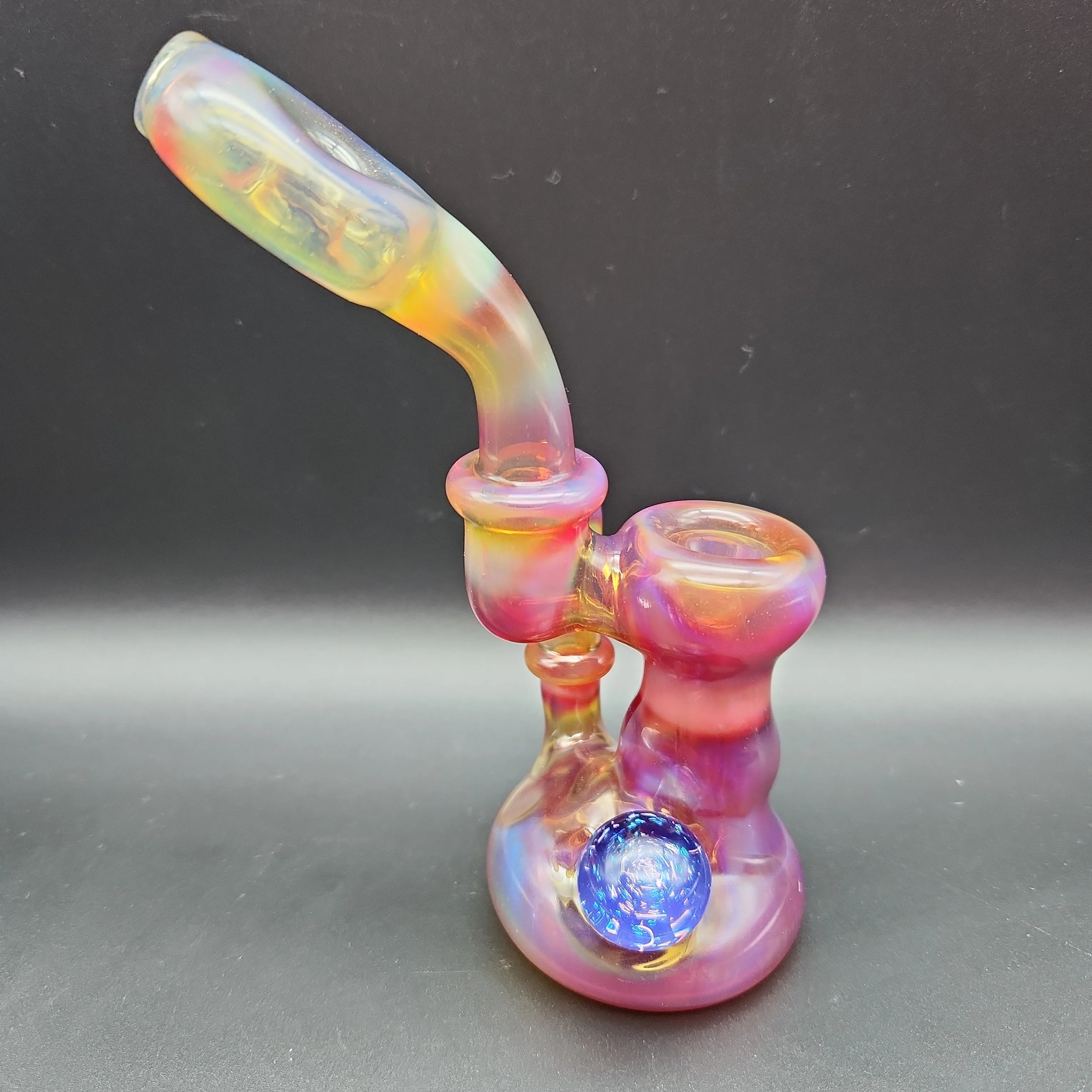 6.5 Purple Fumed Snorkel Bubbler by SlynxxGlass