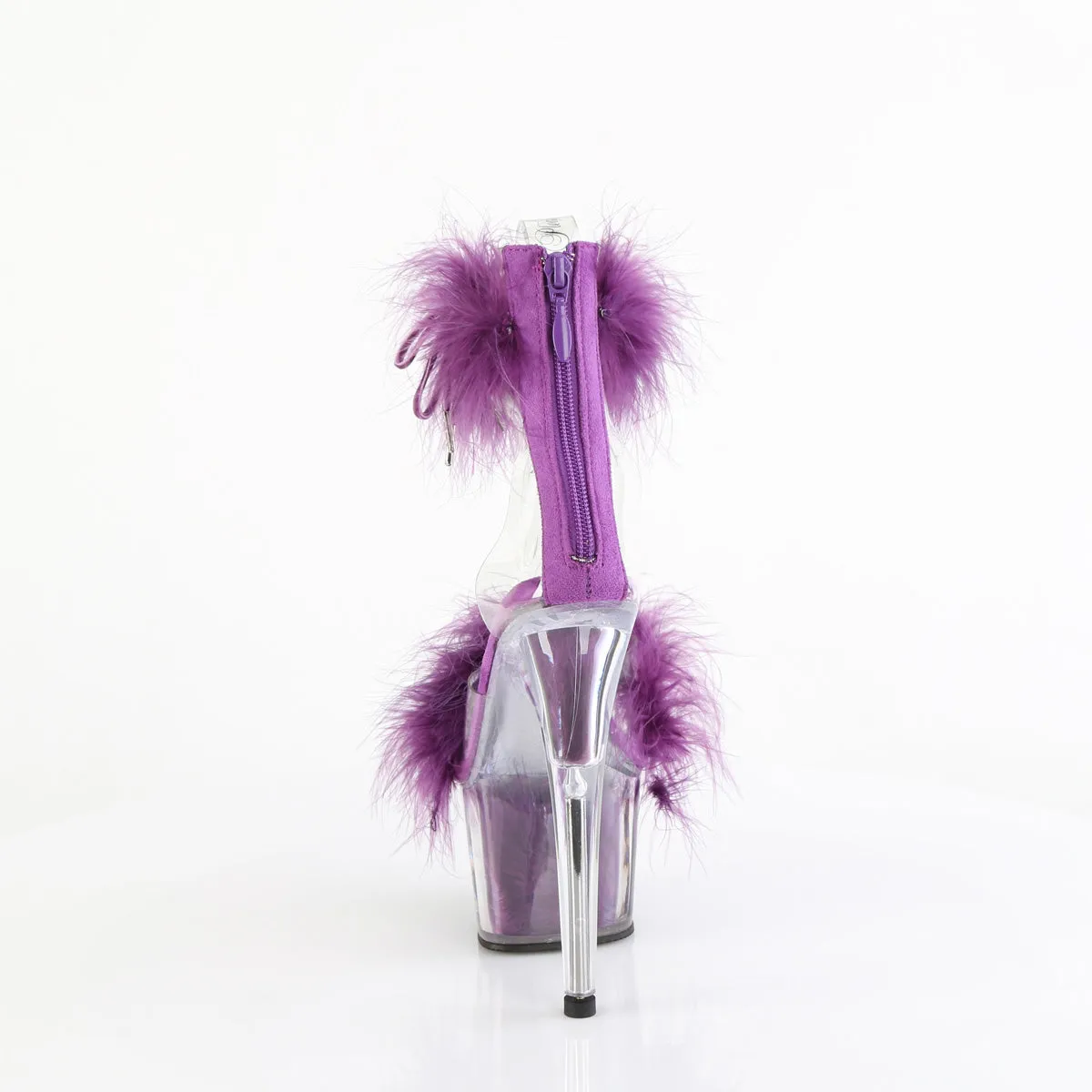 7 Inch Heel ADORE-724F Clear Purple Fur