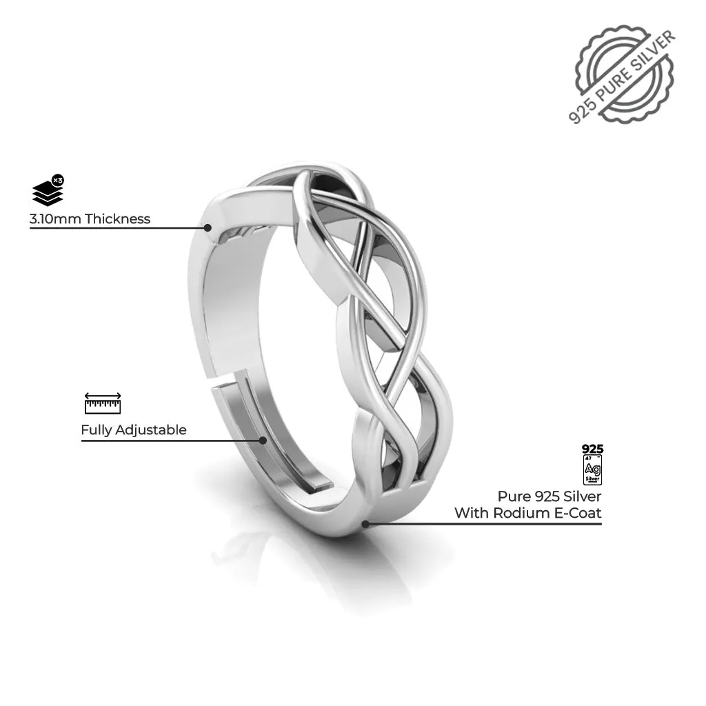 925 Pure Starling Silver Bride Boom Facet and Celtic Knot Special Couple's Ring