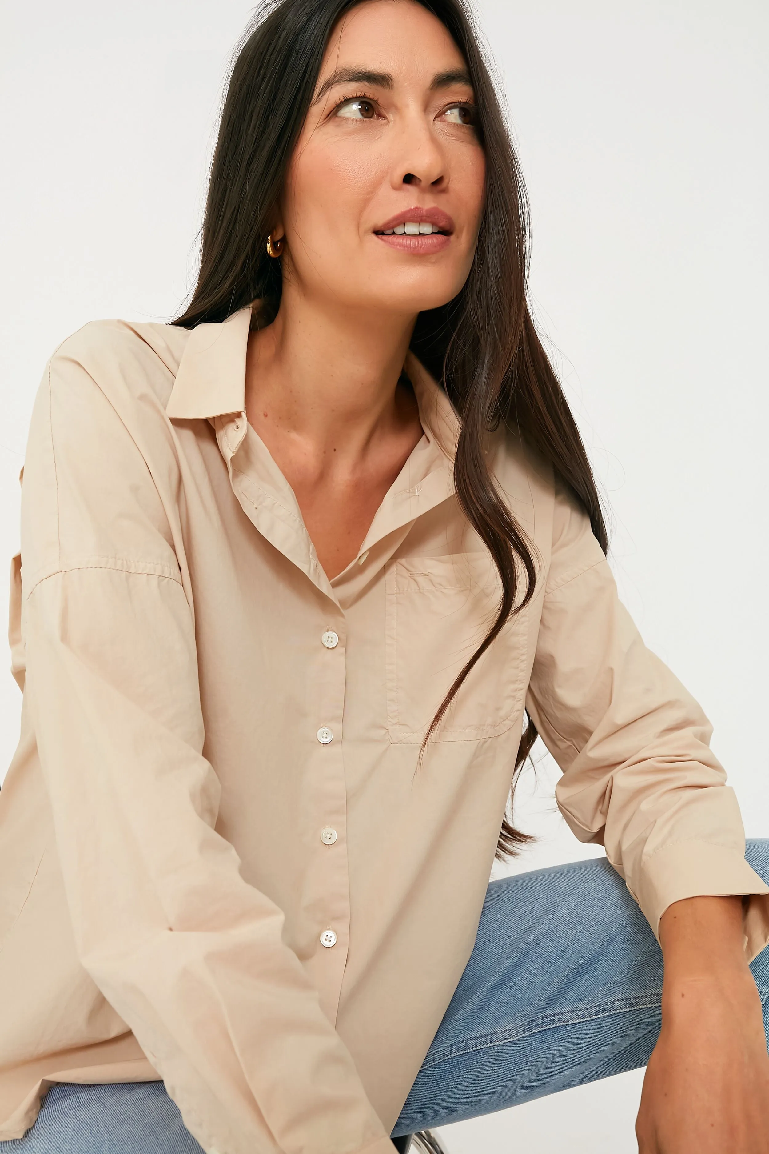 Almond Milk Paper Poplin Standard Shirt