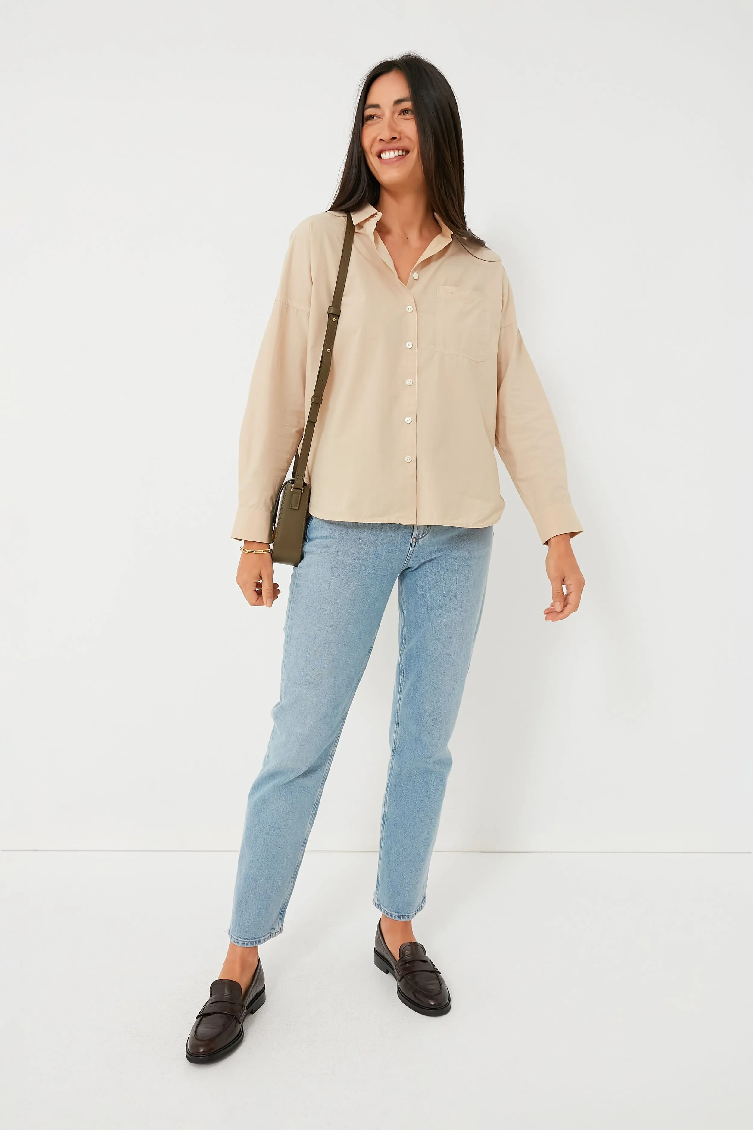 Almond Milk Paper Poplin Standard Shirt