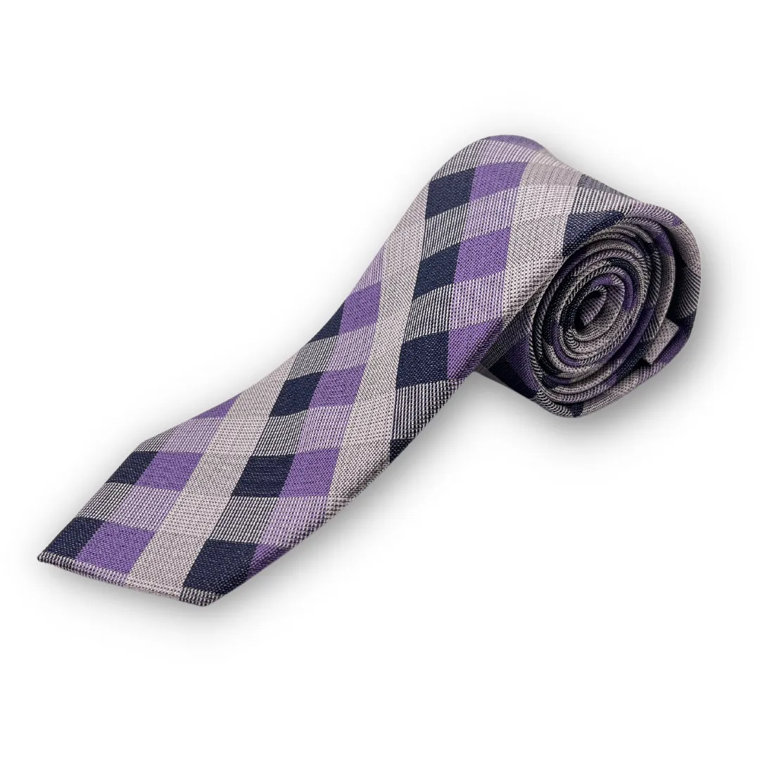 Andrew Marc Boys Tie_Purple/Grey EZ0030