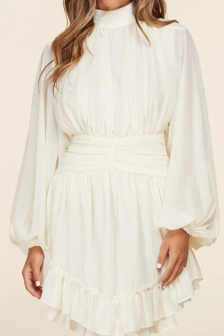 Angelica Ivory Chiffon Ruffle Mini