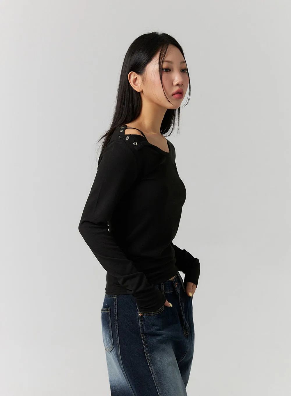 Asymmetrical Shoulder Top CS312