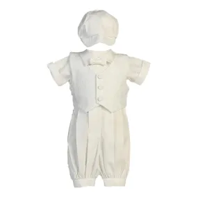 Baby Boys White Vest Poly Cotton Romper Baptism Christening Set 0-18M