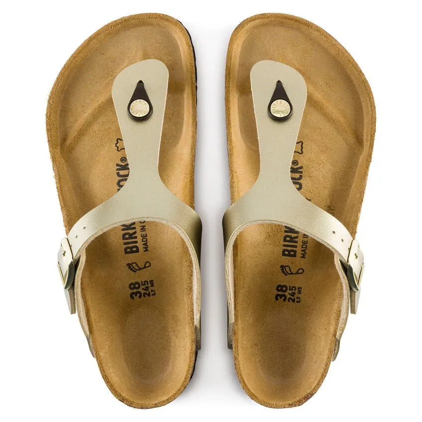 Birkenstock Women's Gizeh - Gold Birko-Flor