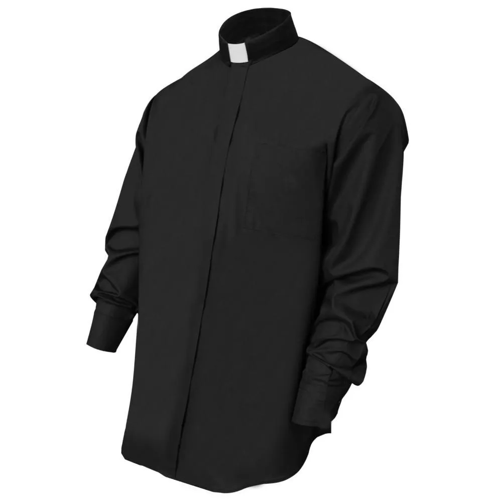 Black Long Sleeve Clergy Shirt