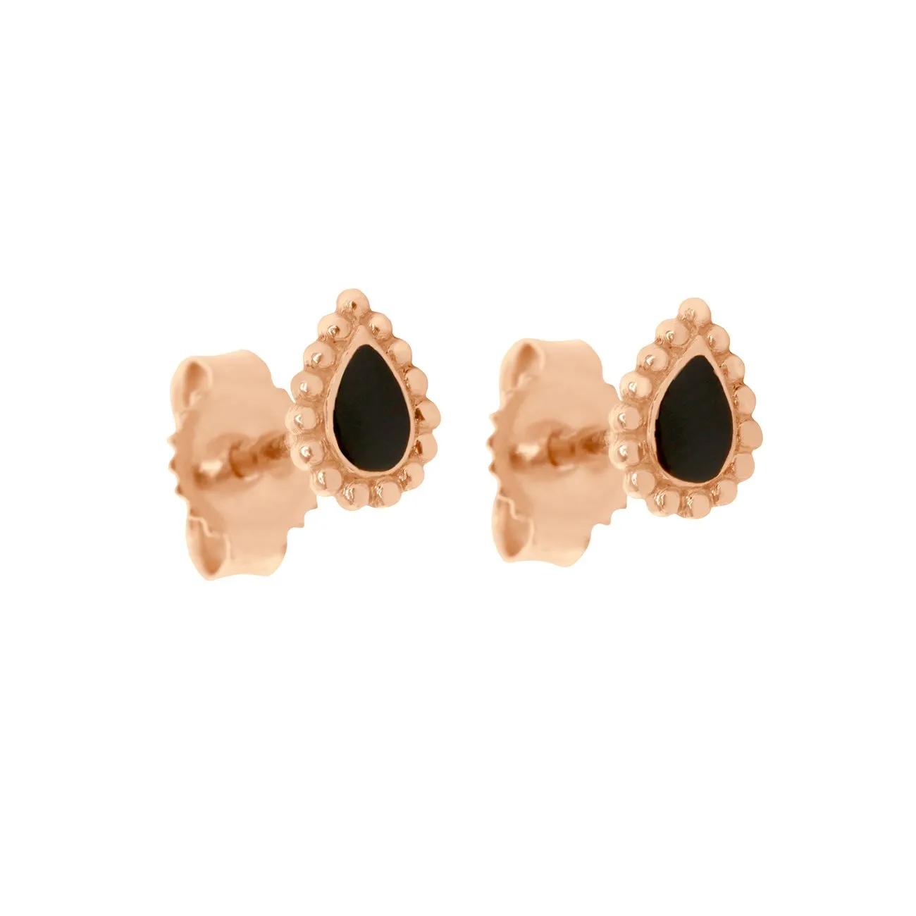 Black Lucky Cashmere Earrings, Rose Gold