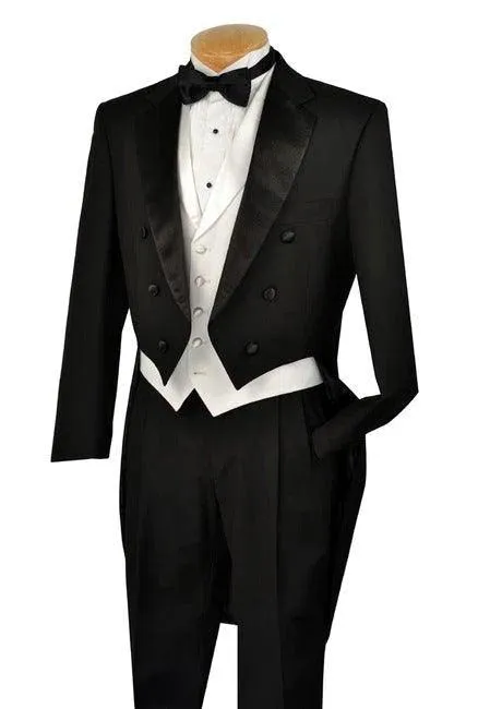 Black Tail Tuxedo with White Vest