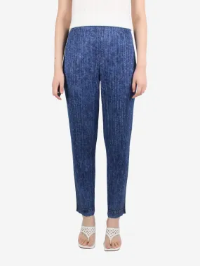 Blue denim-look pleated trousers - size Brand size 5