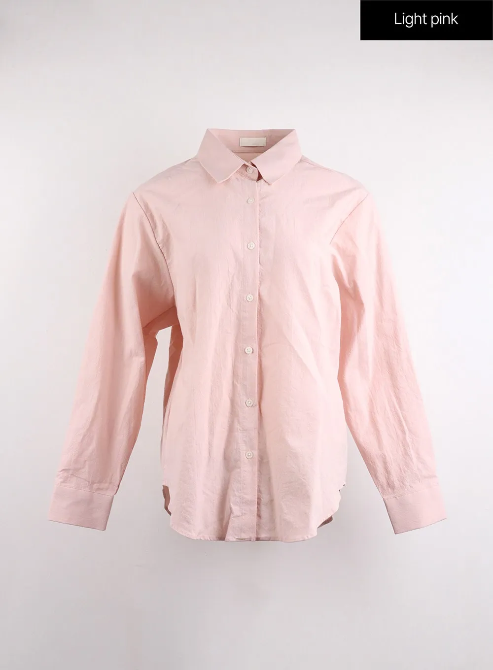 Button-Up Long Sleeve Solid Blouse OJ417