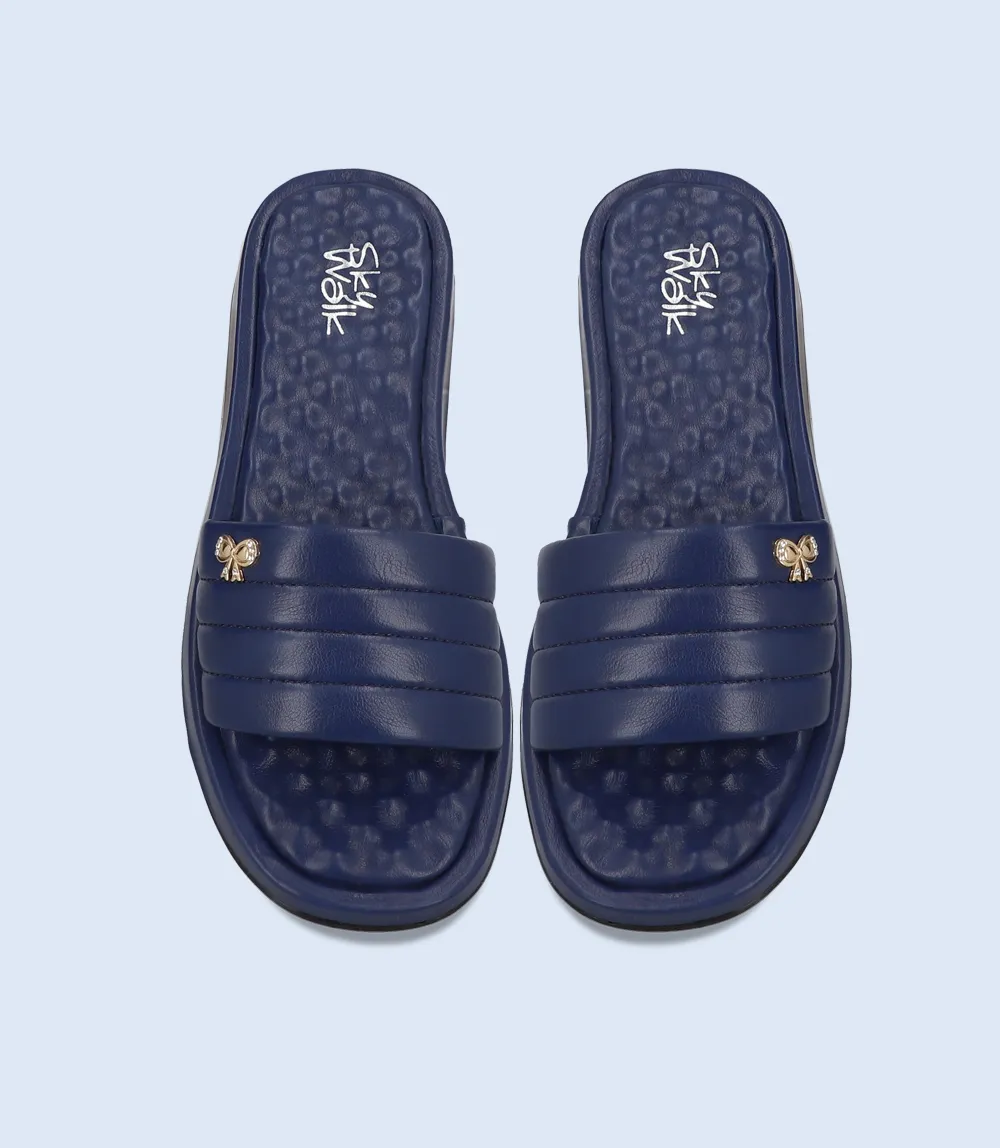 BW8031-NAVY-Women Comfort Slipper