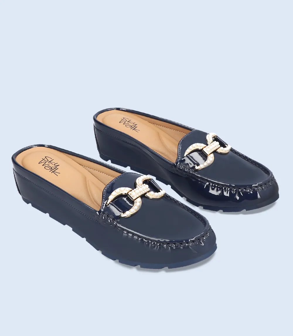 BW8285-NAVY-Women Comfort Mules