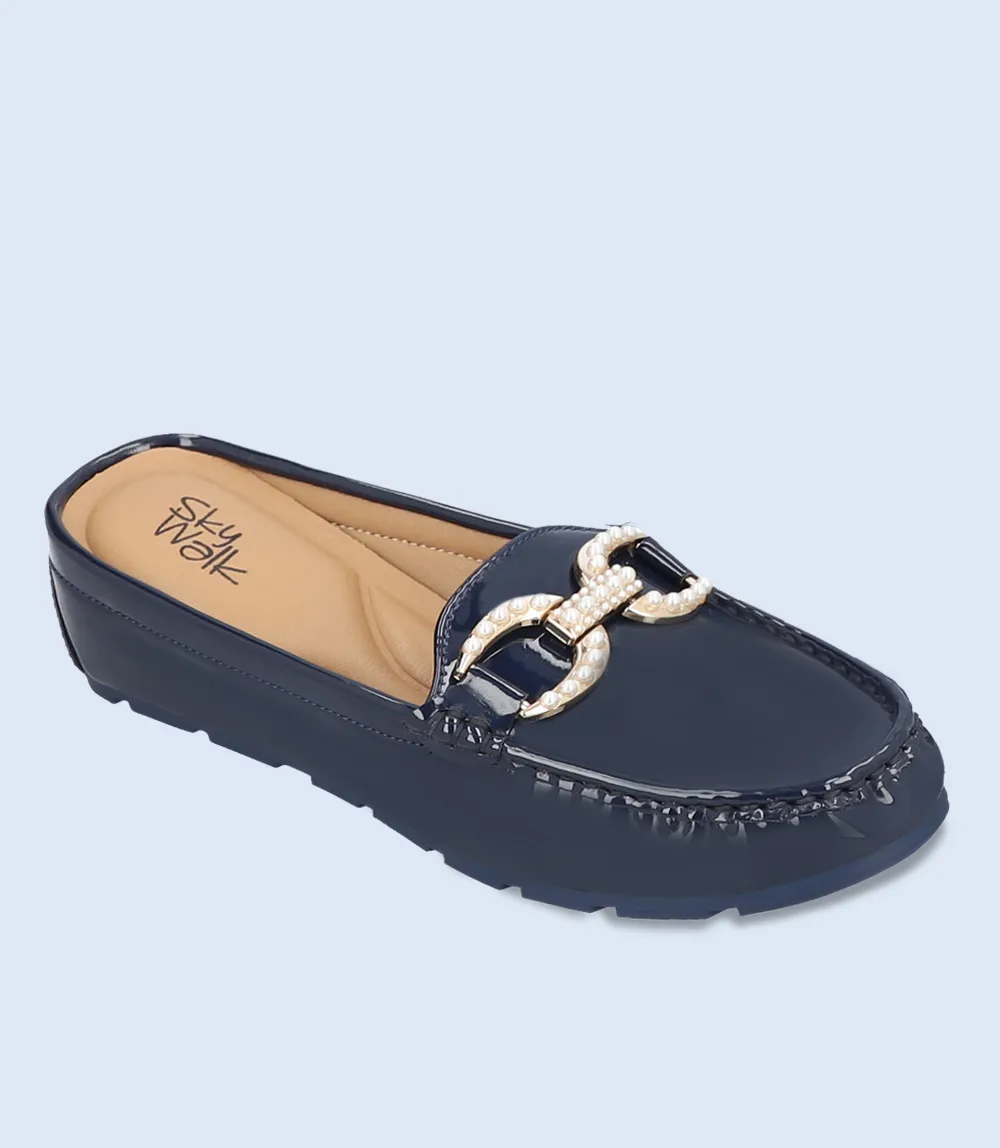 BW8285-NAVY-Women Comfort Mules