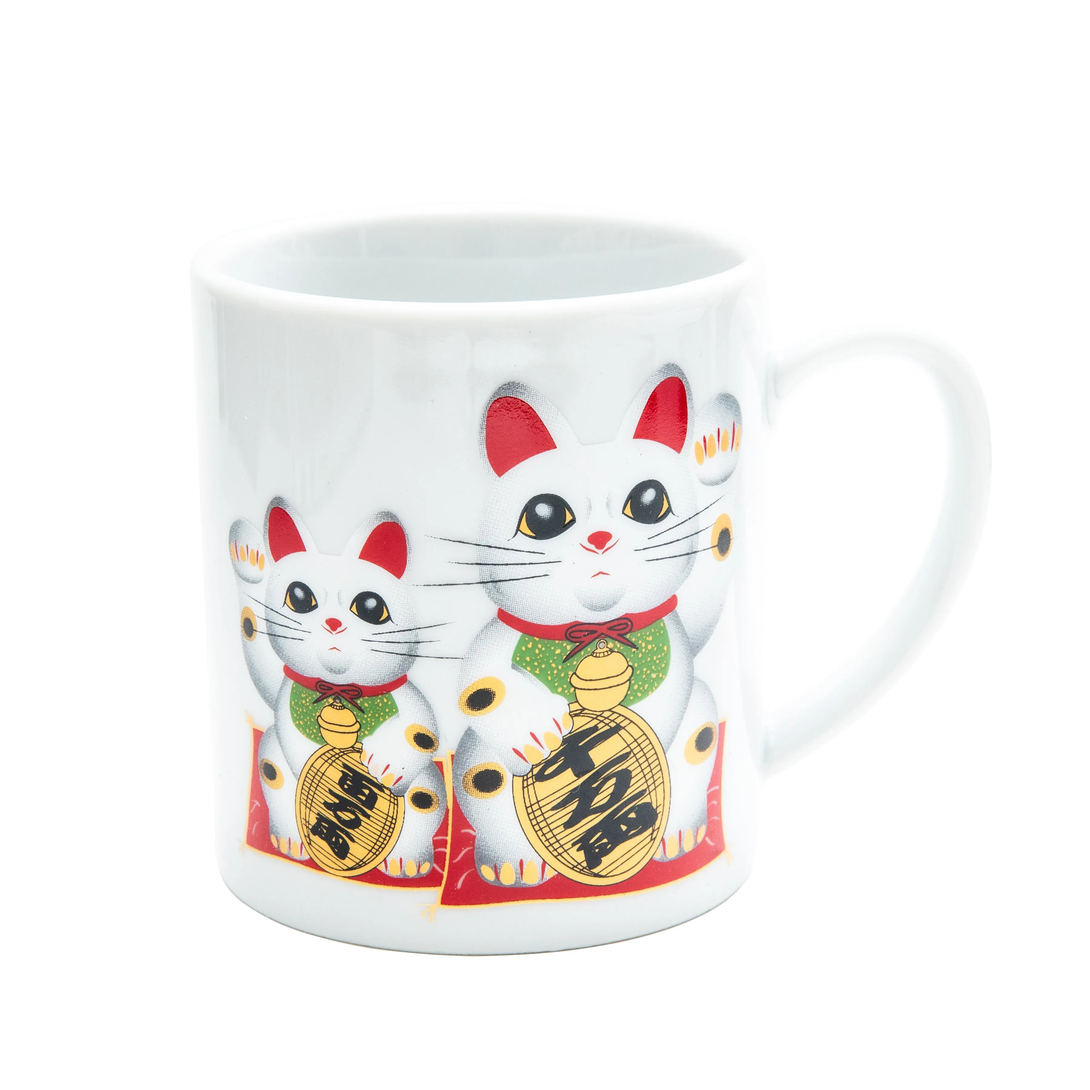 Calico Beckoning Cats Porcelain Mug