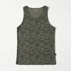 Camo Green Ribbed Mens Tanktop