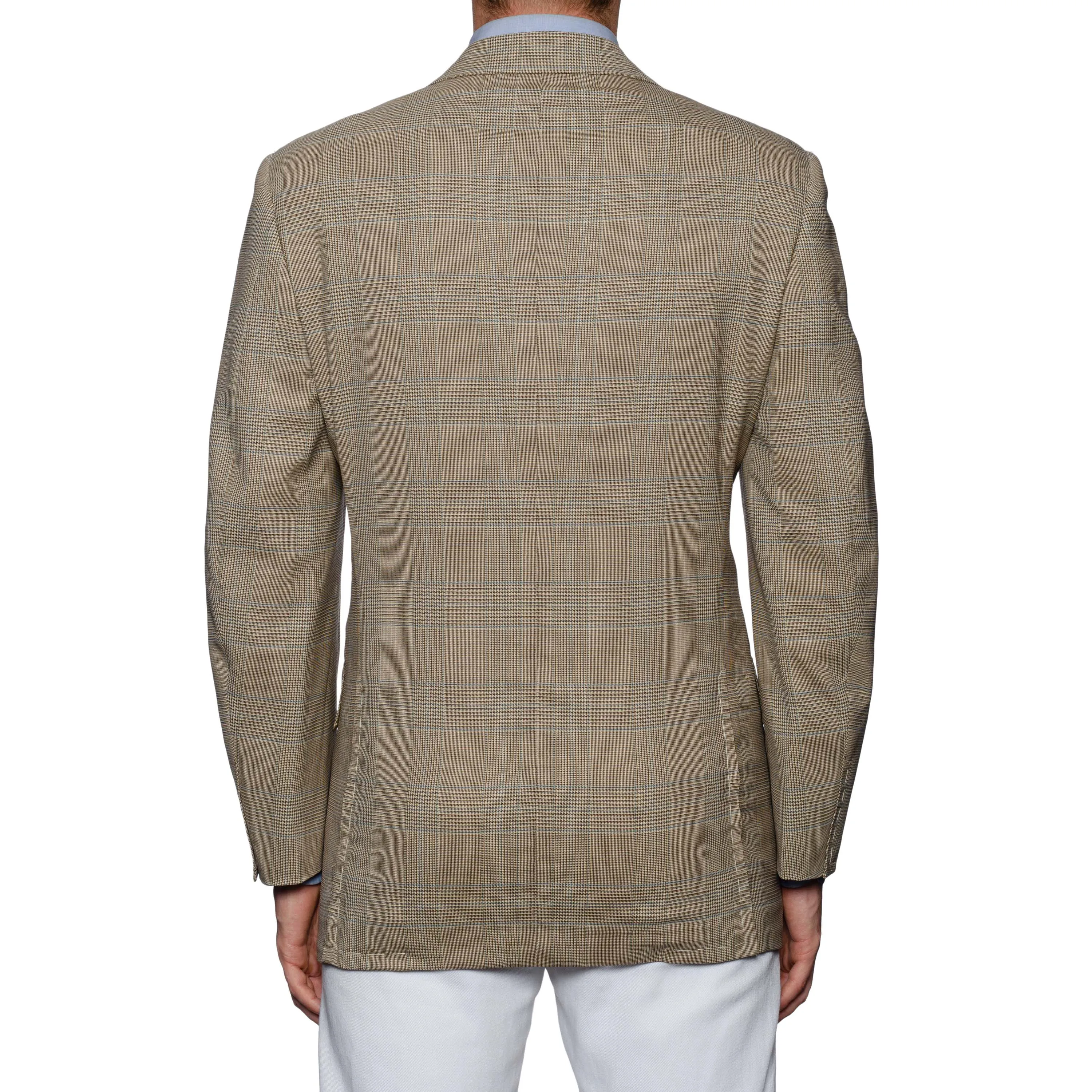 CASTANGIA 1850 Beige Prince of Wales Wool Super 100's Sport Coat Jacket NEW