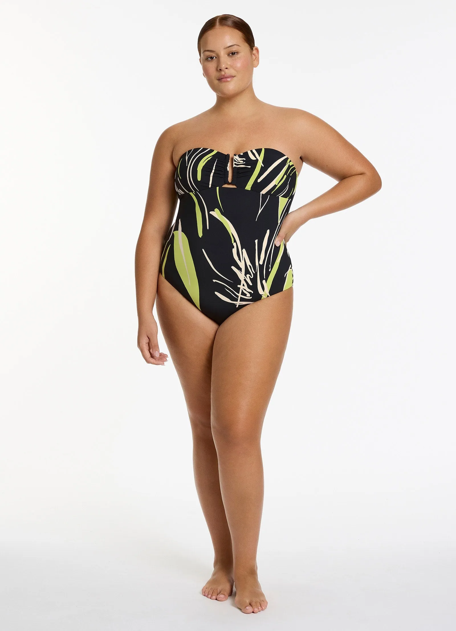 Catalina Moulded Bandeau One Piece - Black