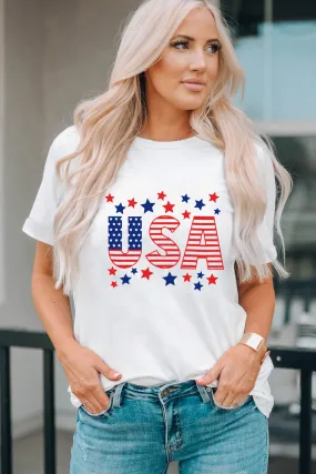 Celebrate America's Independence Day with our USA Star and Stripe Graphic Tee – perfect for Fourth of July festivities and showcasing your patriotic spirit.