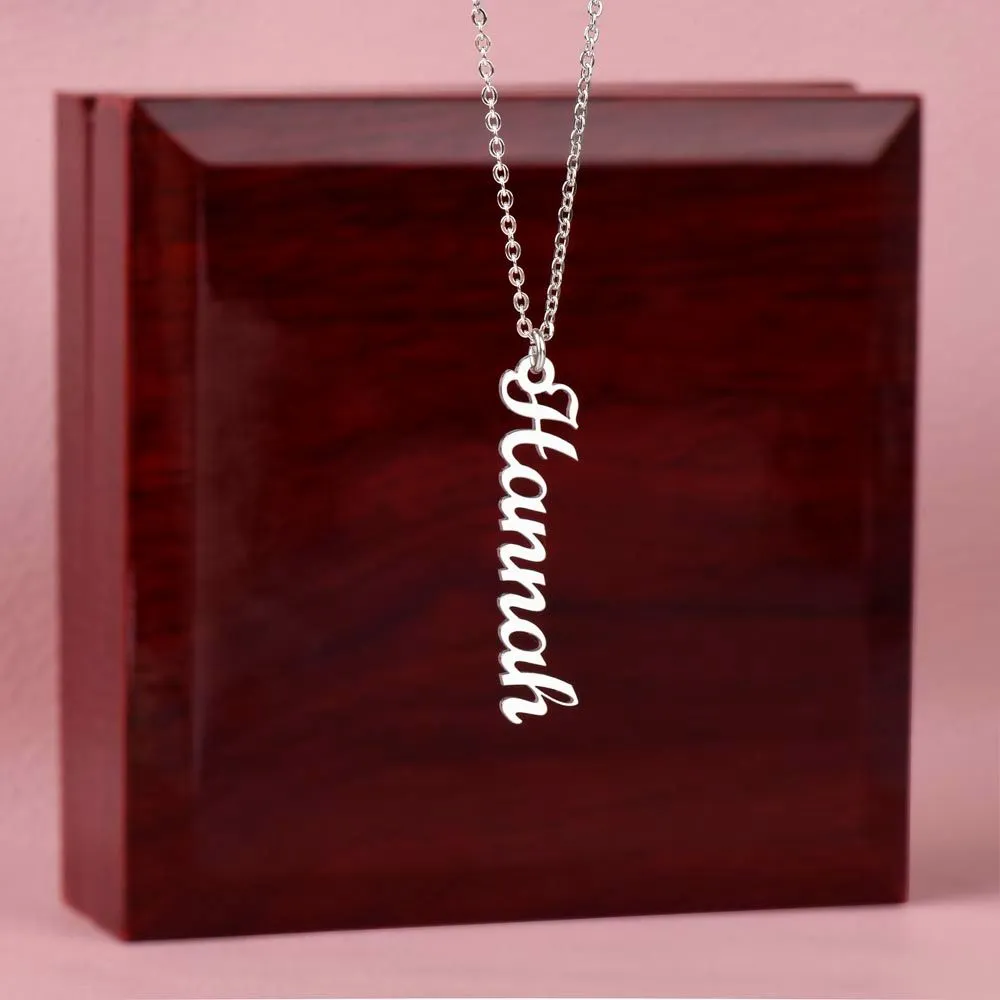 Custom Personalized Vertical Name Necklace, Jewelry Gifts For Her