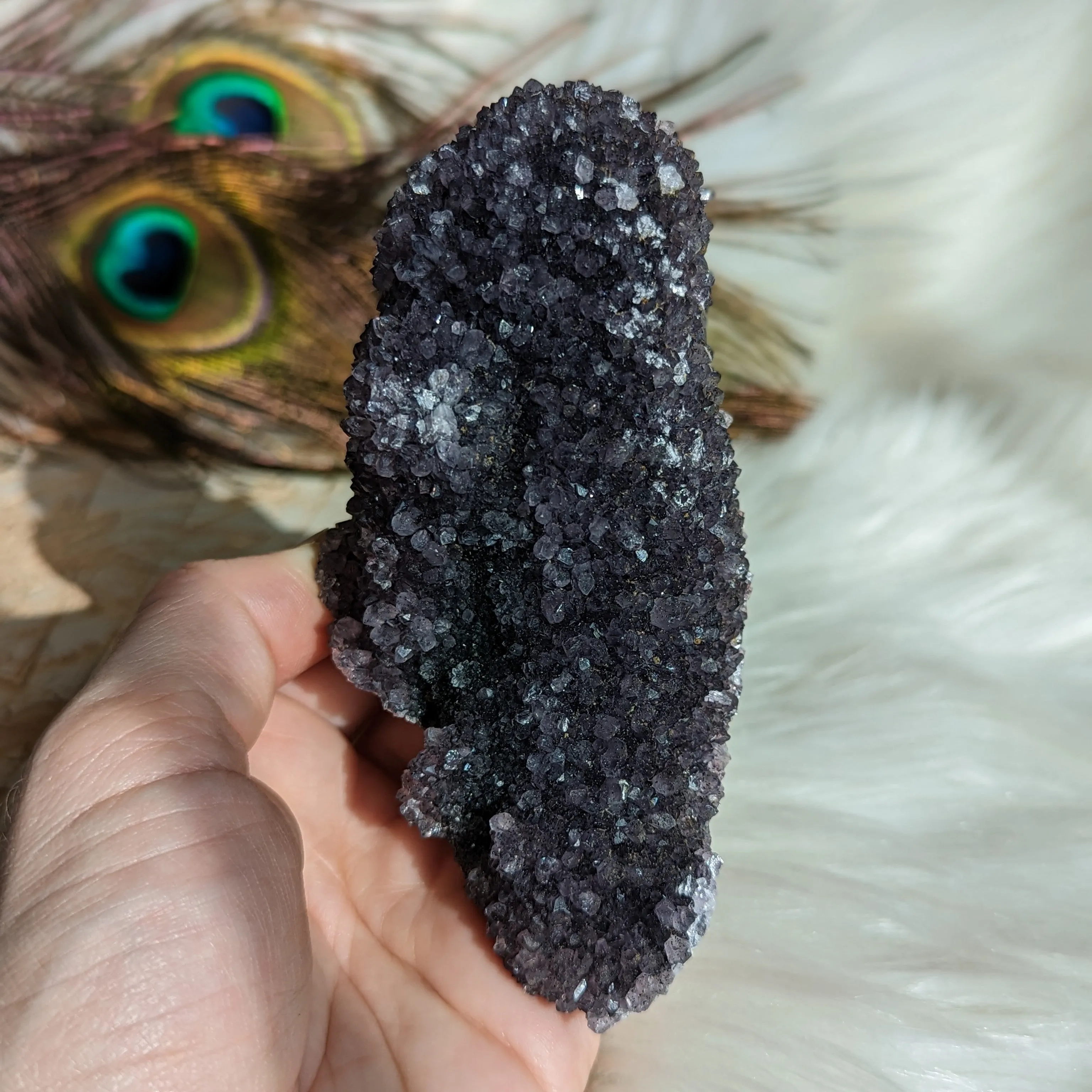 Dark Amethyst Druze Cluster ~ Unique Shape ~ Spiritual Bridge