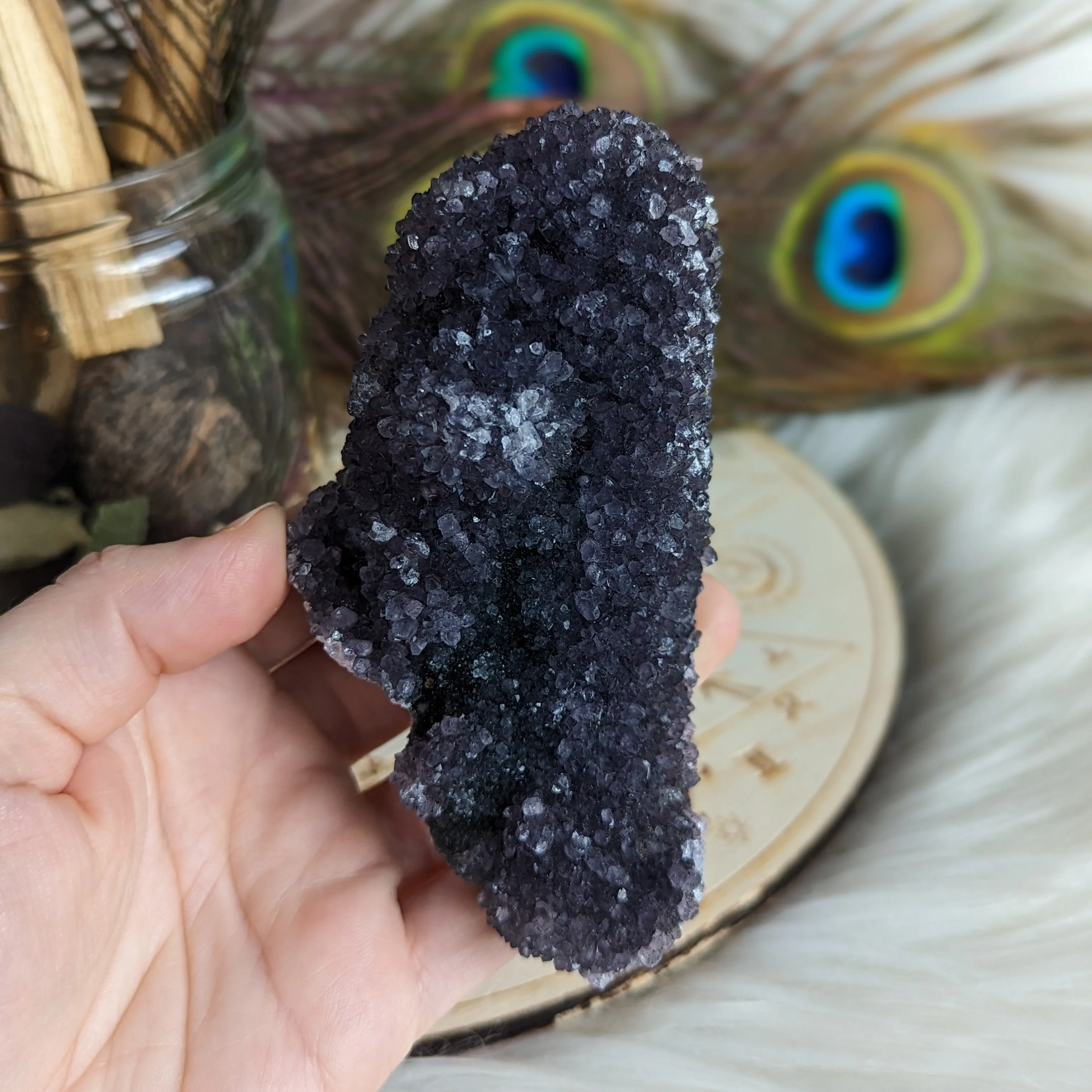 Dark Amethyst Druze Cluster ~ Unique Shape ~ Spiritual Bridge