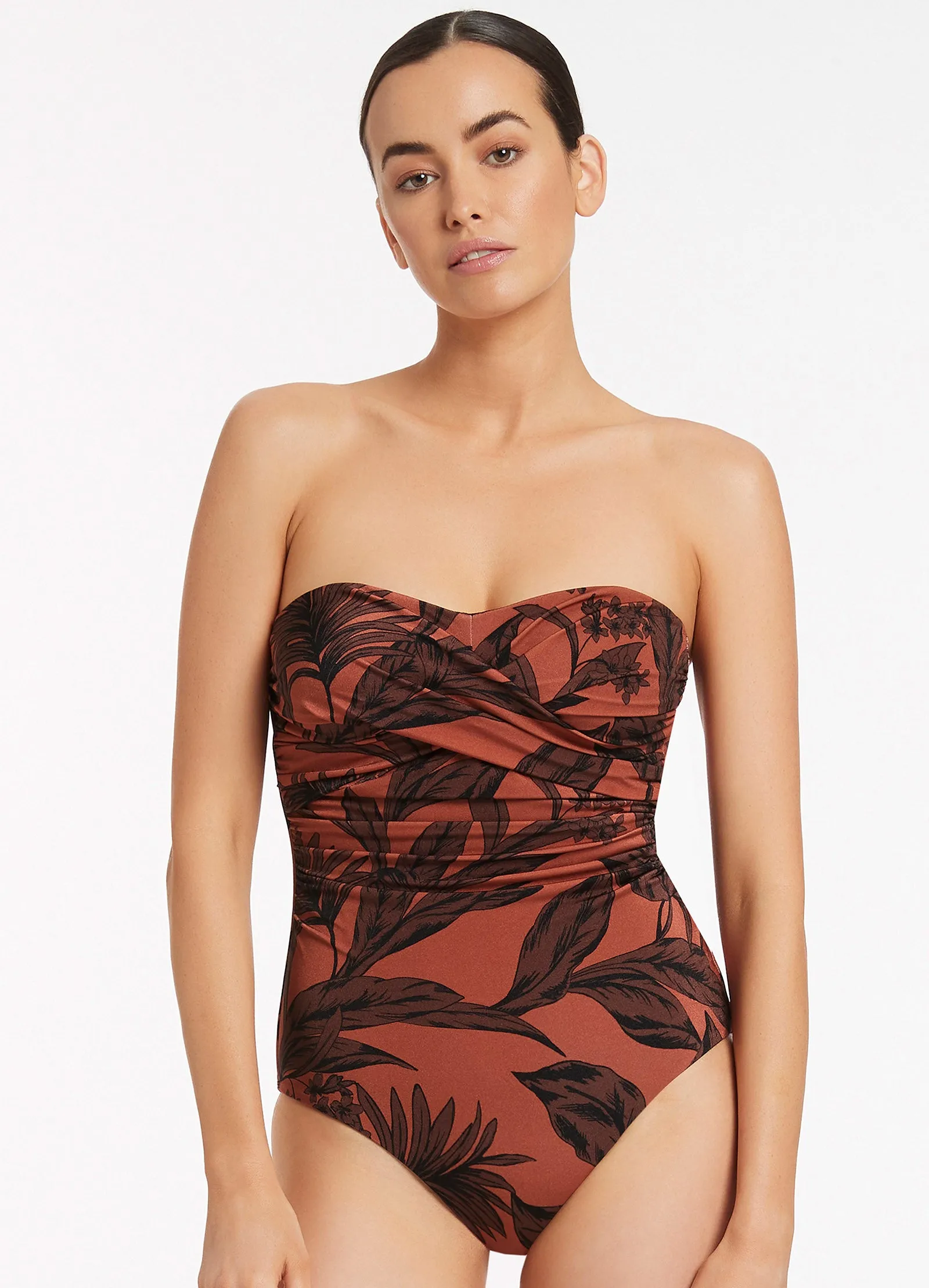 Desert Palm D_DD Twist One Piece - Terracotta