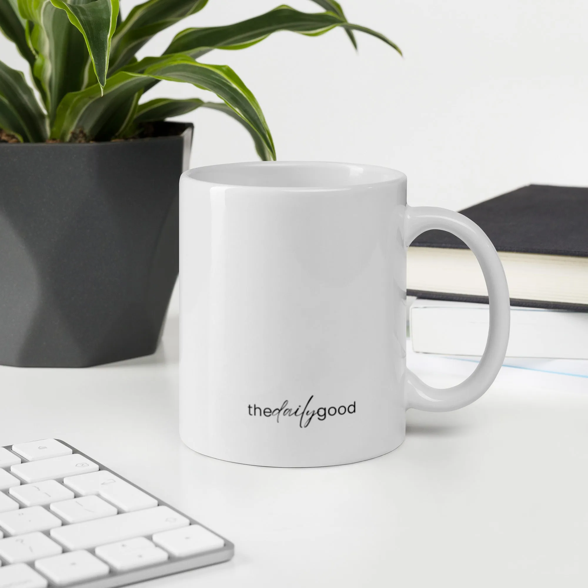 Faith Over Fear With Heart White Mug