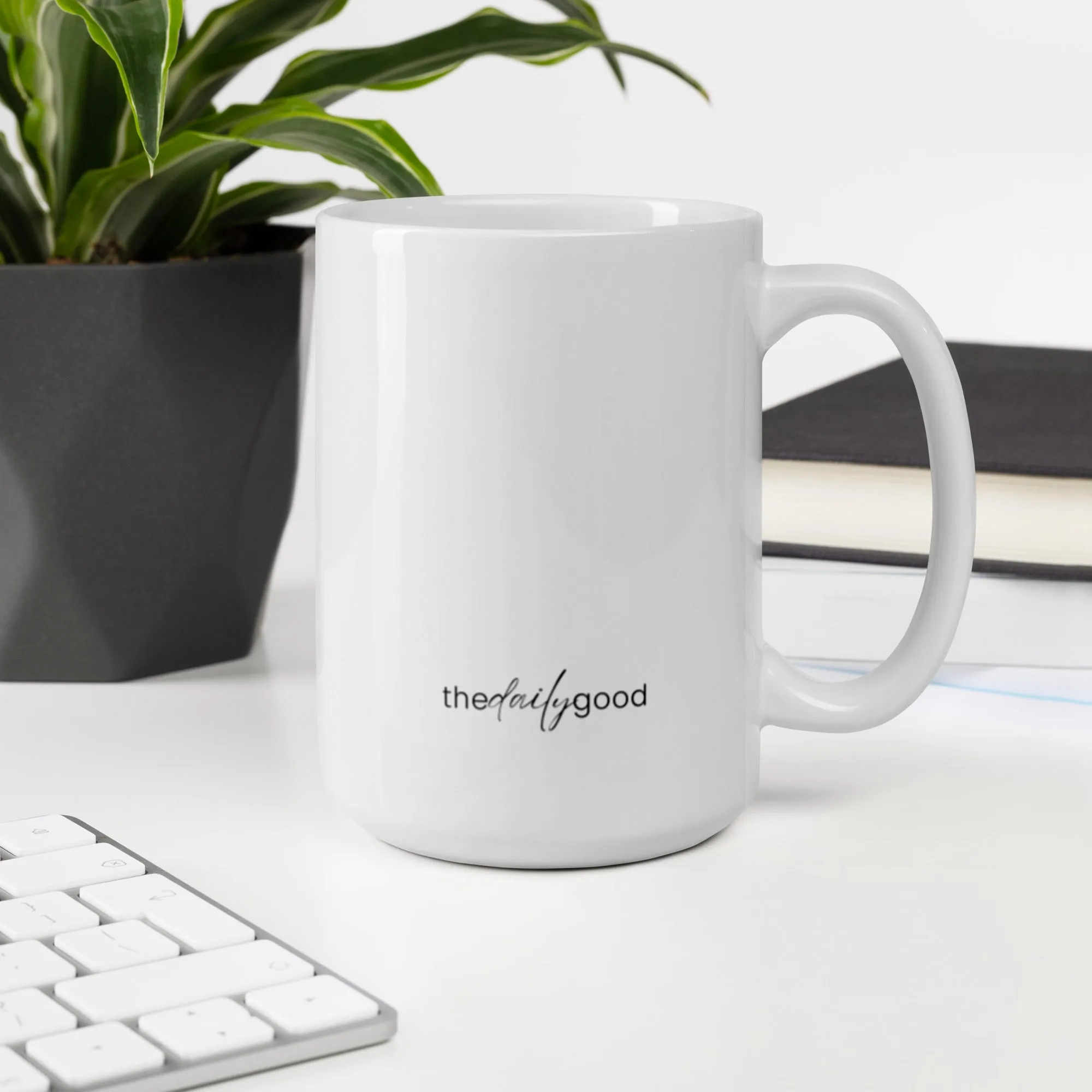 Faith Over Fear With Heart White Mug