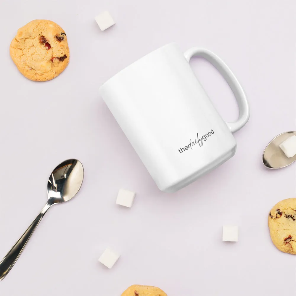 Faith Over Fear With Heart White Mug