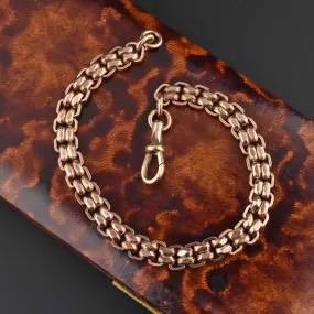 Fancy link Rose Gold Edwardian Watch Chain Bracelet