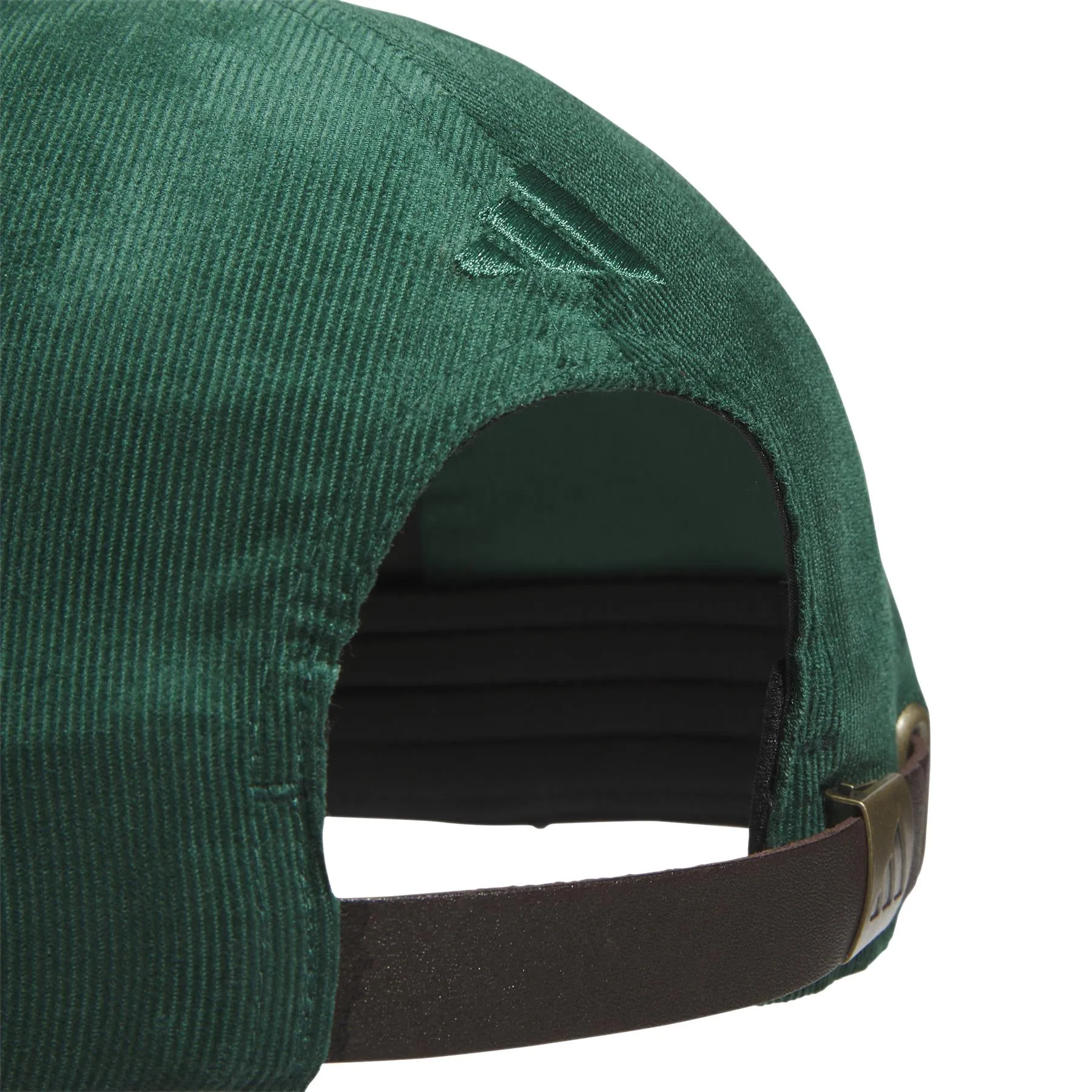 Five Panel Corduroy Leather Cap Green - SS24