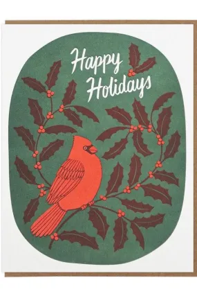 Happy Holidays Cardinal Card