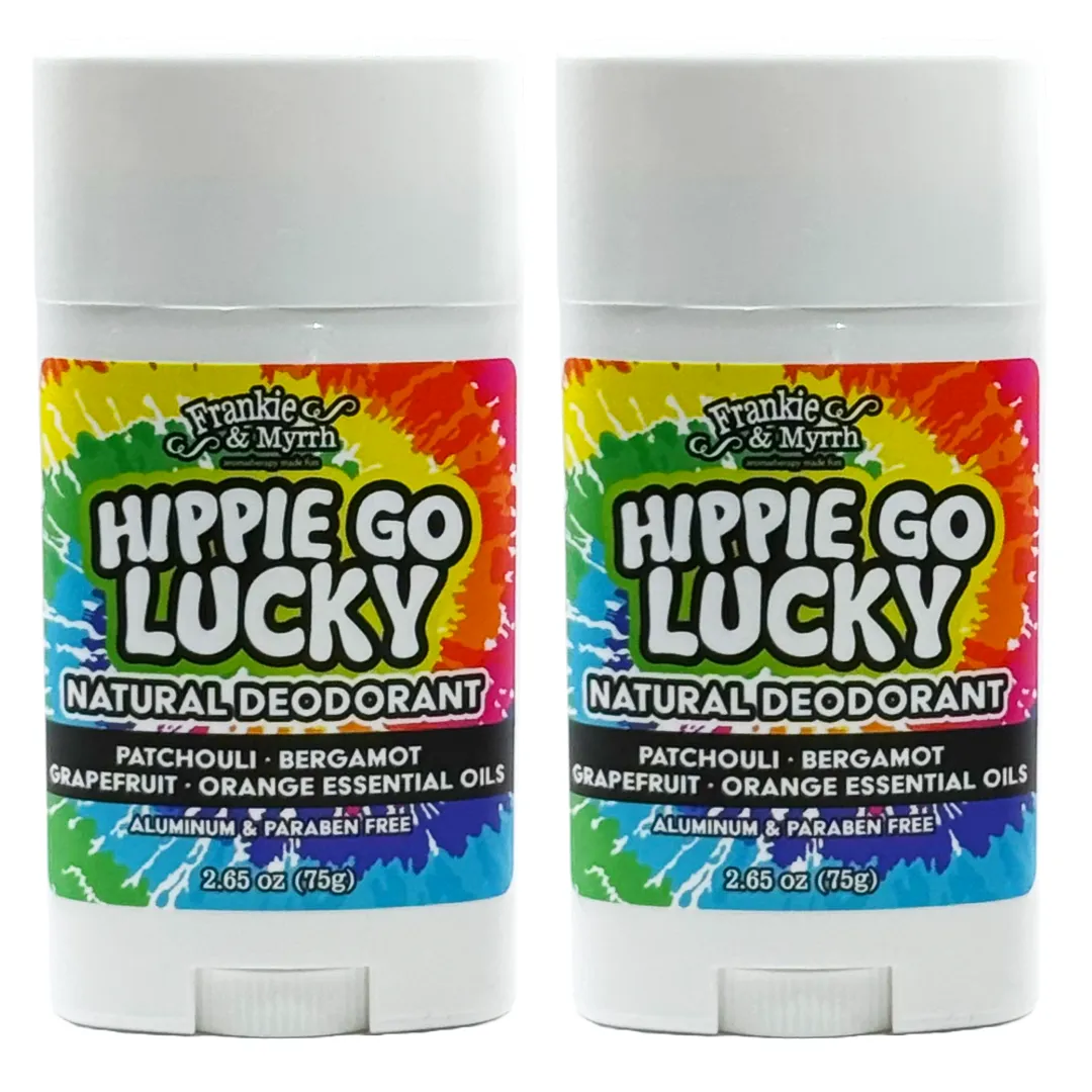 Hippie Go Lucky 2 Pack | Natural Deodorant | Patchouli, Bergamot, Sweet Orange, Grapefruit