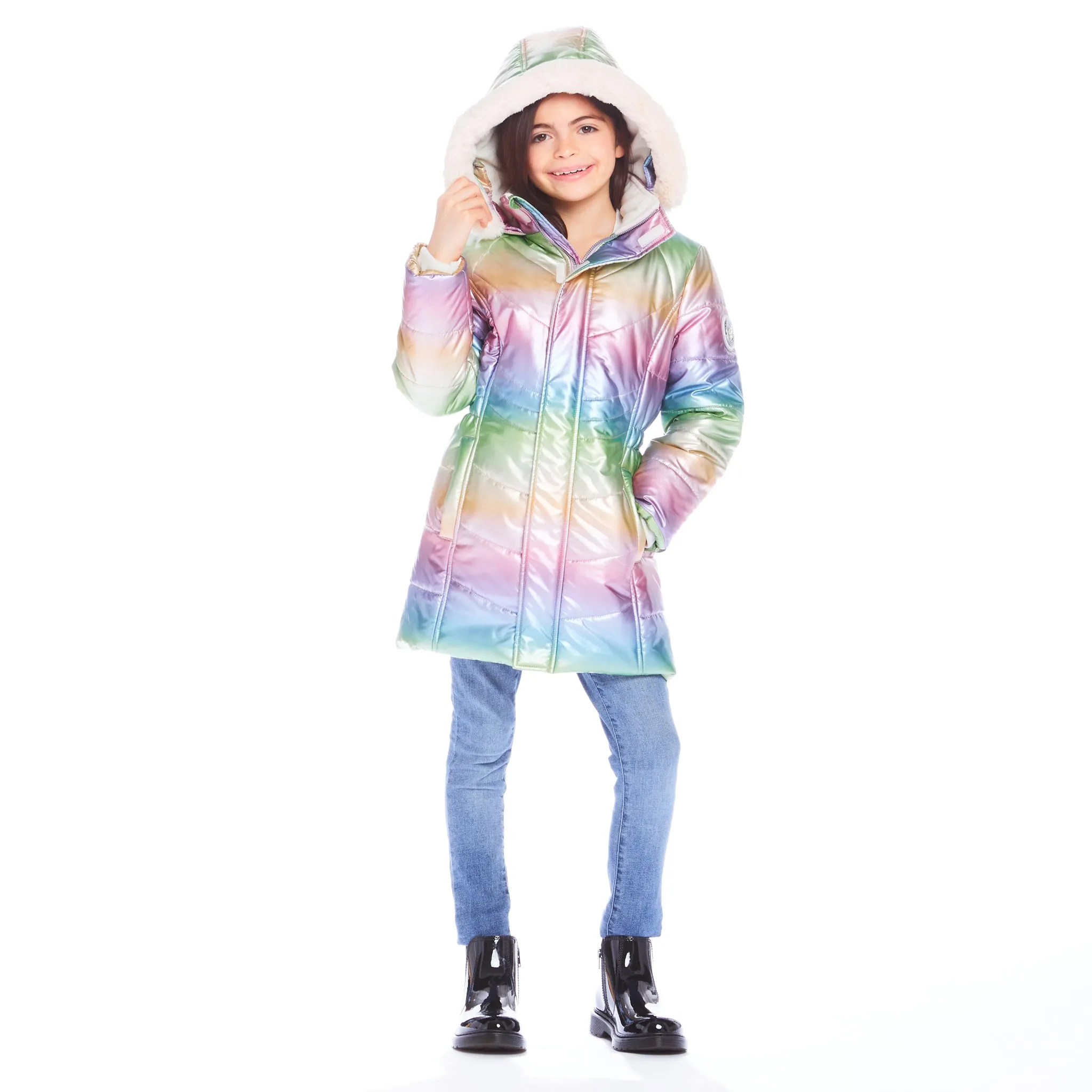 Hooded Parka | Pink Multicolor