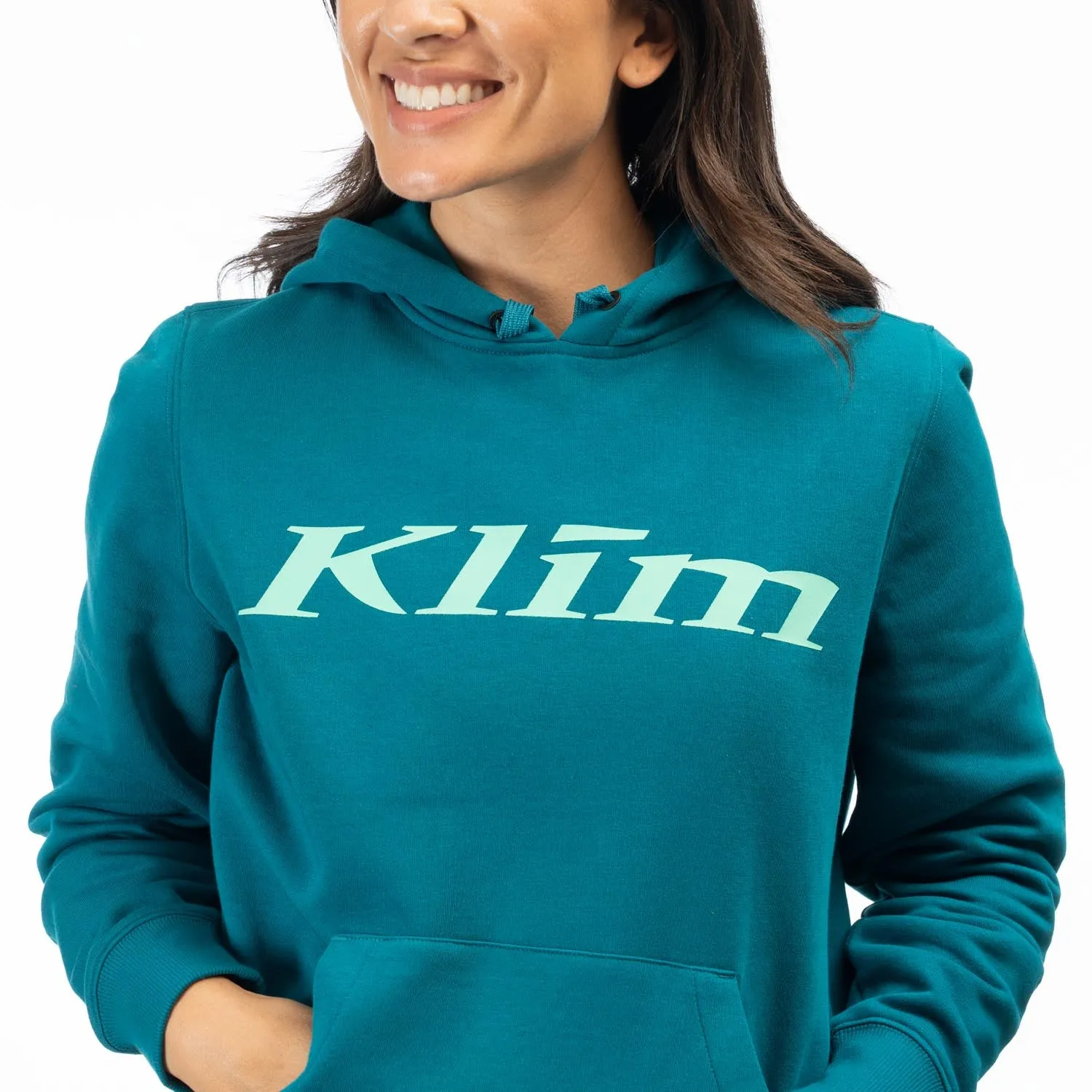 Klim Women's Pullover Hoody Deep Lagoon/Electric Green