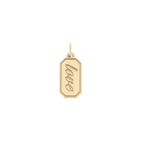 LOVE Tag Engravable Charm in Solid Gold