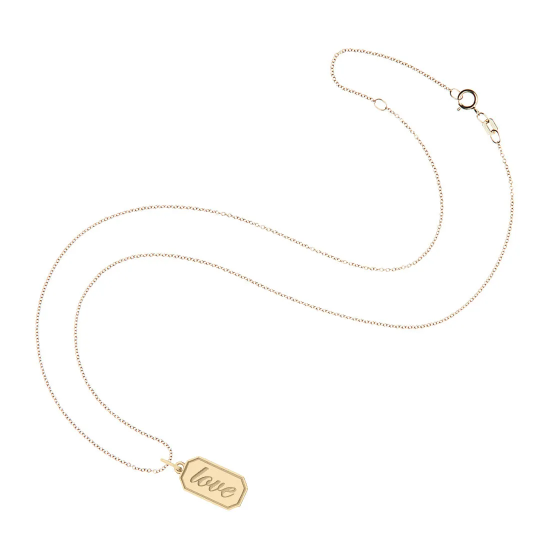 LOVE Tag Engravable Charm in Solid Gold