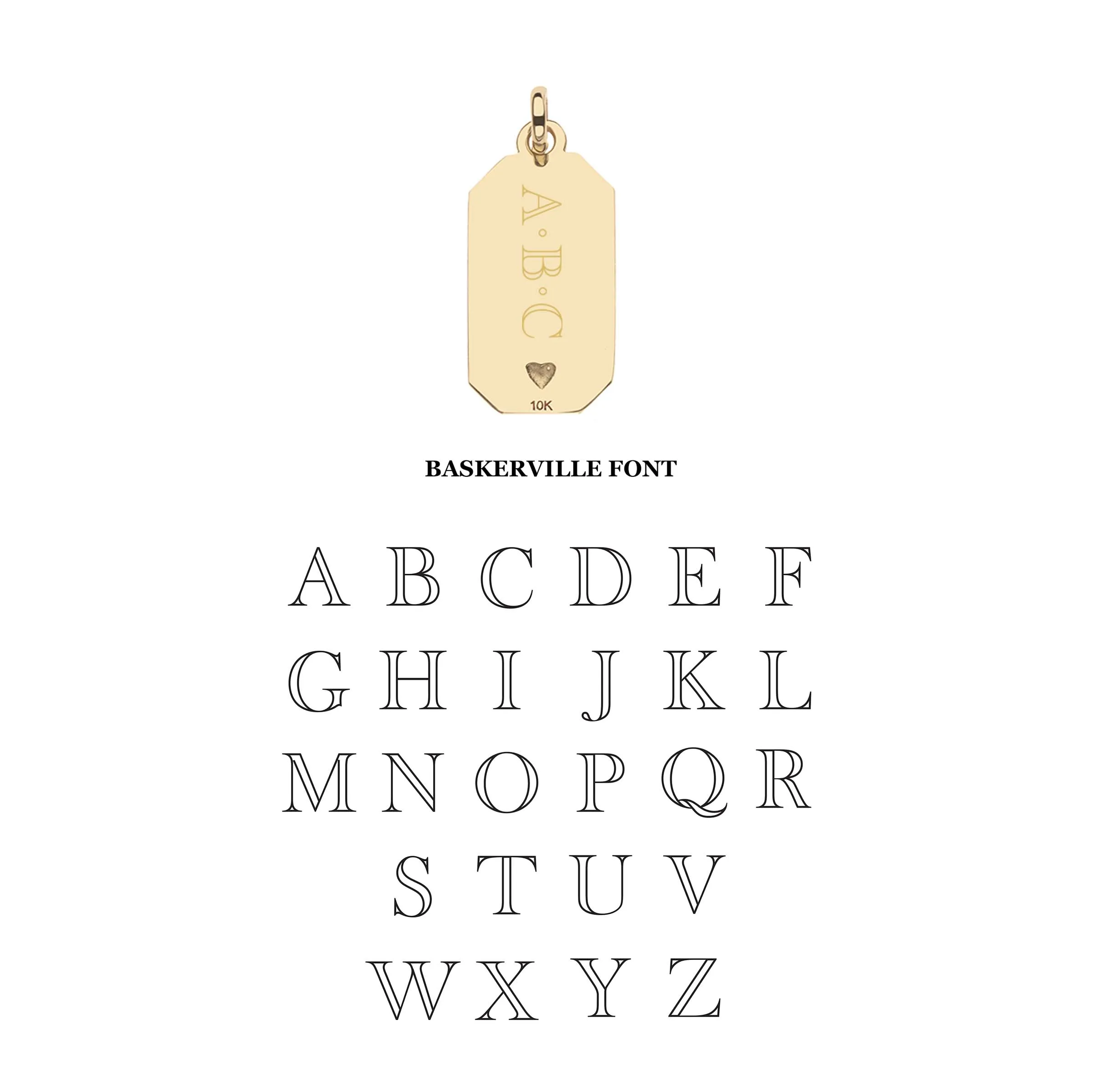 LOVE Tag Engravable Charm in Solid Gold