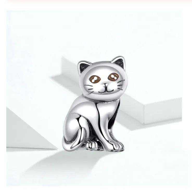 Lucky Cat Charm 925 Sterling Silver